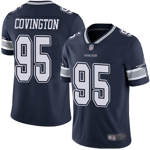 Men Dallas Cowboys Limited Navy Blue Christian Covington Home 95 Vapor Untouchable NFL Jersey